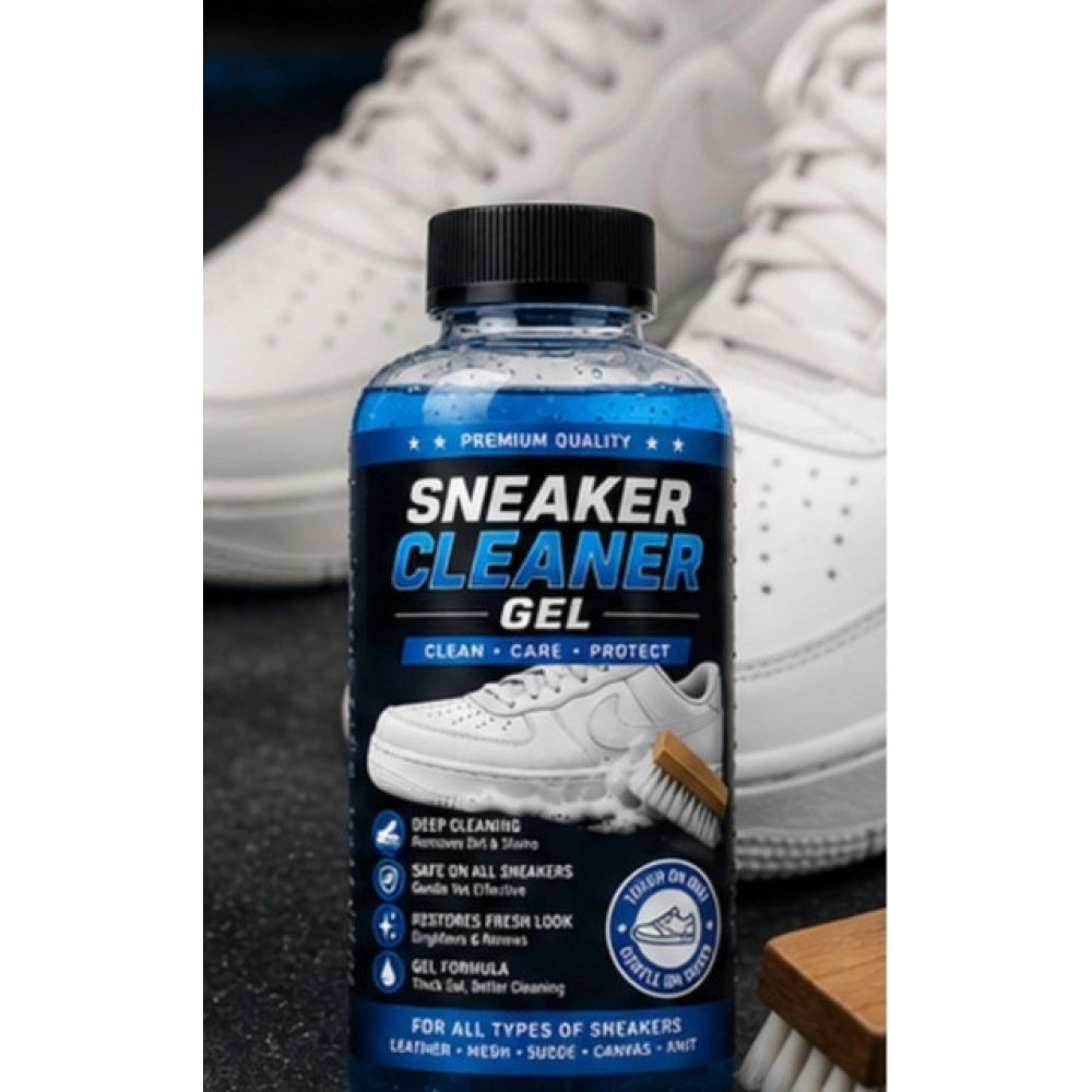{ "alt_text": "Clear gel sneaker cleaner gel bottles, 100 ML, pack of 2, for maintaining shoe appearance and fresh fruit fragrance" }