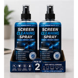 { "alt_text": "Clear spray bottle screen cleaning liquid kit, 100 ML, for electronics, removing fingerprints and dirt" }