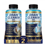 { "alt_text": "Blue gel drain cleaner bottles, 100 ML, pack of 2, liquid plumbing drain blockage remover" }