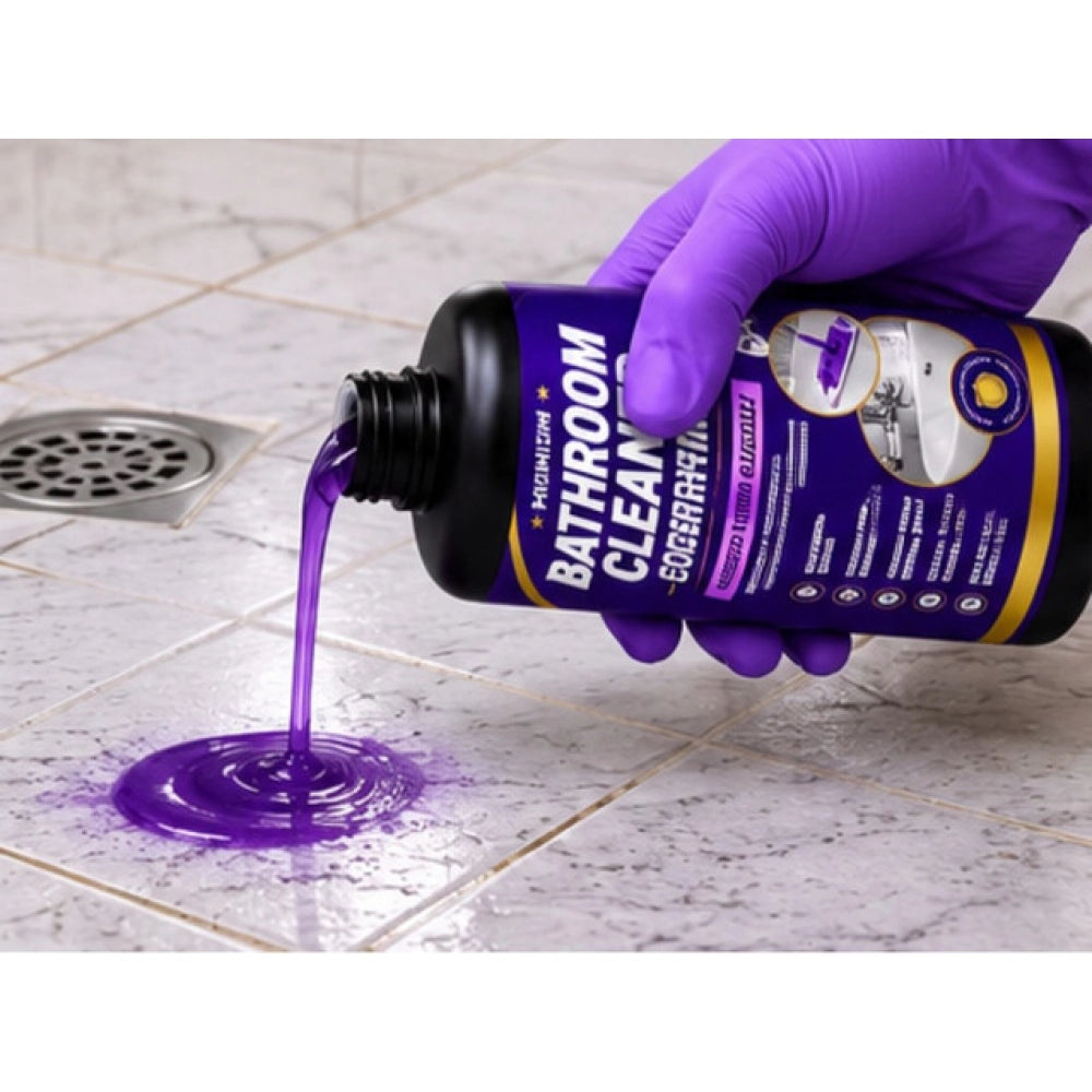 { "alt_text": "Blue liquid bathroom cleaner concentrate bottles, 100 ML each, fresh fruit scented cleaning solution for bathroom cleaning" }