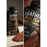 { "alt_text": "Brown leather polish liquid bottles, 100 ML, pack of 2, for shining leather surfaces, shoe care" }
