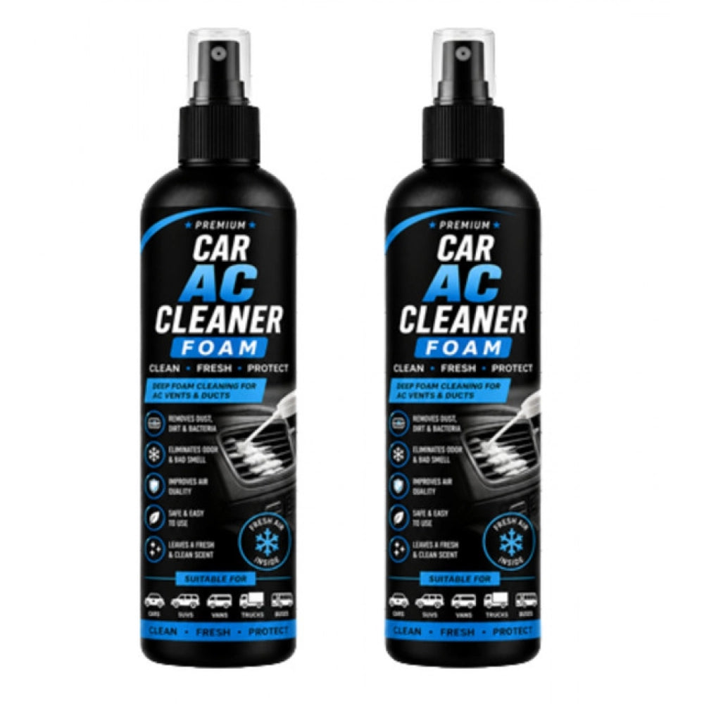 { "alt_text": "Fresh fruit car AC cleaner foam spray bottles, 100 ML, for car vents and air conditioning cleaning" }