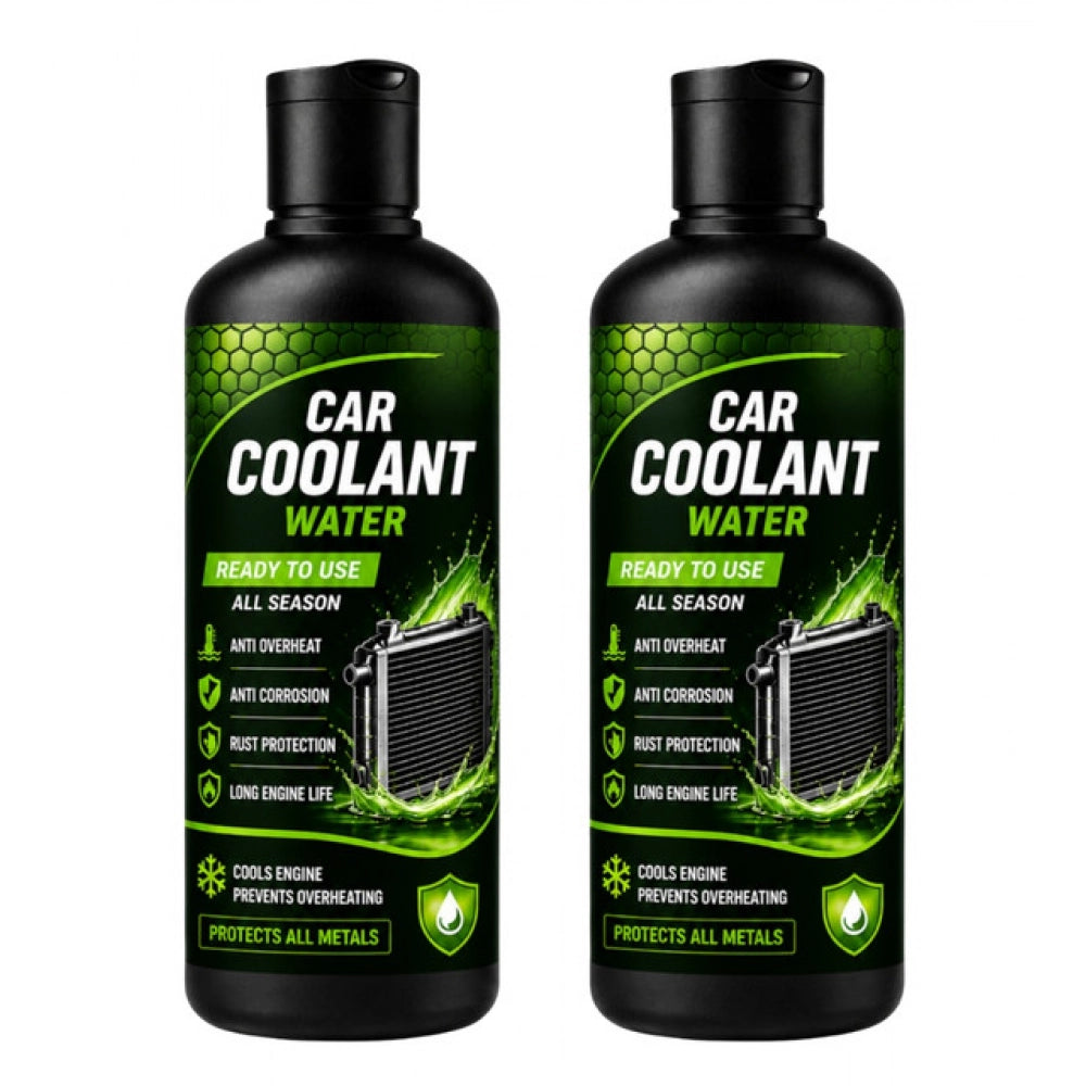{ "alt_text": "Blue coolant water liquid car bottles, 100 ML, for vehicle cooling system maintenance, 2-pack" }