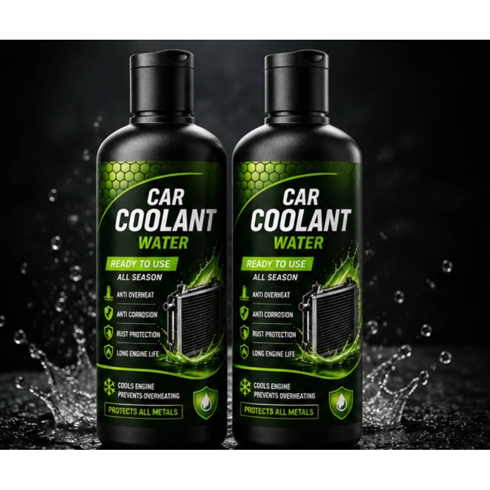 { "alt_text": "Blue coolant water liquid car bottles, 100 ML, for vehicle cooling system maintenance, 2-pack" }