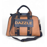 Women's Polyurethane Textured Duffle Bag with Adjustable & Removable Strap (Brown)
