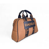 Women's Polyurethane Textured Duffle Bag with Adjustable & Removable Strap (Brown)