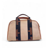 Women's Polyurethane Textured Duffle Bag with Adjustable & Removable Strap (Beige-Brown)