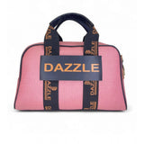 Women's Polyurethane Textured Duffle Bag with Adjustable & Removable Strap (Pink)