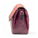 Women's Polyurethane Floral Embroidered Crossbody Sling Bag with Adjustable & Removable Strap (Red)