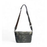 Women's Polyurethane Floral Embroidered Crossbody Sling Bag with Adjustable & Removable Strap (Grey)