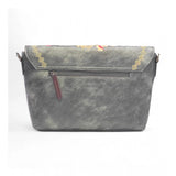 Women's Polyurethane Floral Embroidered Crossbody Sling Bag with Adjustable & Removable Strap (Grey)