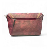 Women's Polyurethane Floral Embroidered Crossbody Sling Bag with Adjustable & Removable Strap (Red)