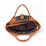 Women's Polyurethane Textured Two-Tone Tote Handbag with Adjustable & Removable Strap (Green)