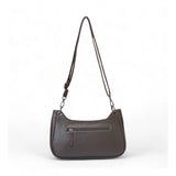 Women's Polyurethane Floral Embroidered Crossbody Sling Bag with Adjustable & Removable Strap (Dark Brown)
