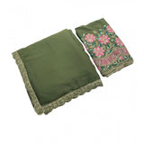 Women's Georgette Embellished Saree With Unstitched Blouse 5.5Mtr�(Olive Green)