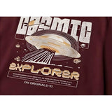 { "alt_text": "Maroon cotton blend men's oversized t-shirt, printed casual wear, round neck half sleeve, 220 GSM" }