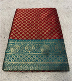 Women's Jacquard Printed Saree With Unstitched Blouse 5.5Mtr (Maroon)