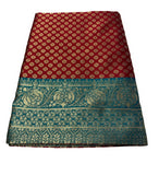 Women's Jacquard Printed Saree With Unstitched Blouse 5.5Mtr (Maroon)