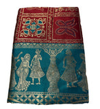 { "alt_text": "Maroon jacquard printed saree with unstitched blouse, 5.5m, ethnic wear, Indian traditional clothing" }