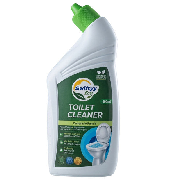 Green liquid toilet cleaner, 500 ml, suitable for cleaning toilets, basins, and bathtubs with a lavender scent