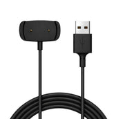 Black magnetic charging cable for Amazfit smartwatches, 1 meter long, compatible with multiple models