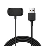 Black magnetic charging cable for Amazfit smartwatches, 1 meter long, compatible with multiple models
