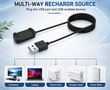 Black magnetic charging cable for Amazfit smartwatches, 1 meter long, compatible with multiple models