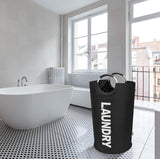 Polyester 90 L Laundry Basket for Clothes Storage Bag (Black)