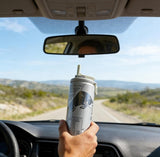 Multicolor reusable plastic soda can lid with built-in straw and carry loop for spill-free drinking