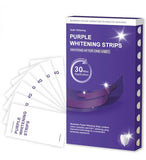 Purple fluoride-free teeth whitening strips set for safe, enamel-safe, and visible stain removal