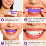 Purple fluoride-free teeth whitening strips set for safe, enamel-safe, and visible stain removal