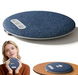 Blue plastic Bluetooth speaker designed to sit under a pillow for private, portable listening and white noise sleep aid