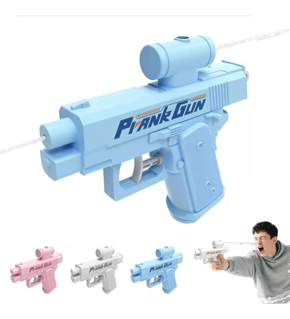 Multicolor plastic water gun toy for outdoor fun, shoots a powerful stream up to 6.5 feet
