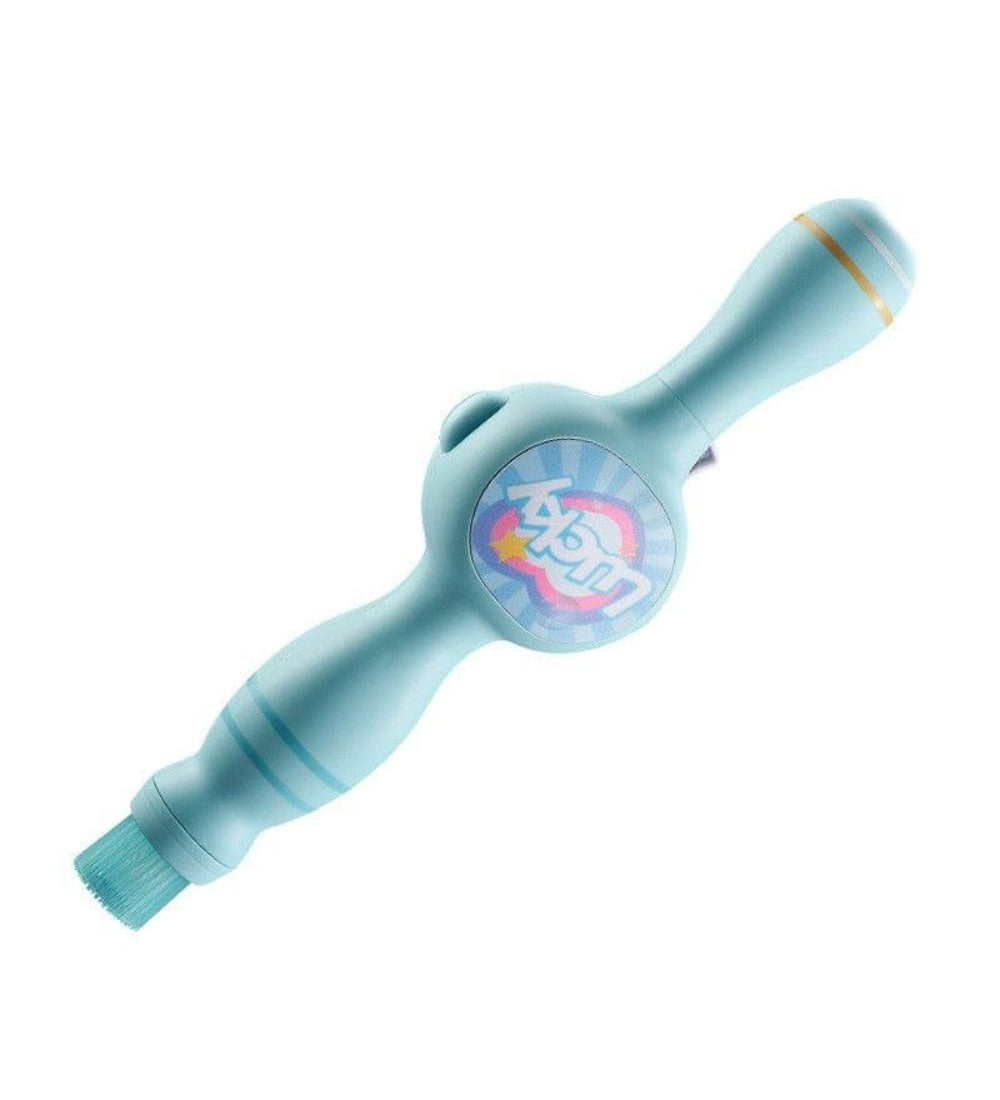 Multicolor plastic fog bubble machine creating colorful smoke and bubbles for parties and celebrations