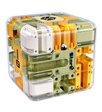 Multicolor plastic rolling cube maze toy for improving focus, logic, and fine motor skills