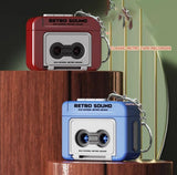 Multicolor plastic retro cassette tape recorder keychain with 15-second voice recording and bag charm