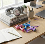 Multicolor rubber hammer keychain toy with cartoon design and smooth finish
