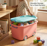 Plastic 45 L Rolling Toy Storage Box� (Multicolor)