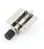 Silver stainless steel mini door spring lock with automatic push knob for cabinets and small doors