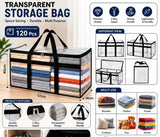 Acrylic Transparent Storage Bag with Zip & Handle (Transparent)