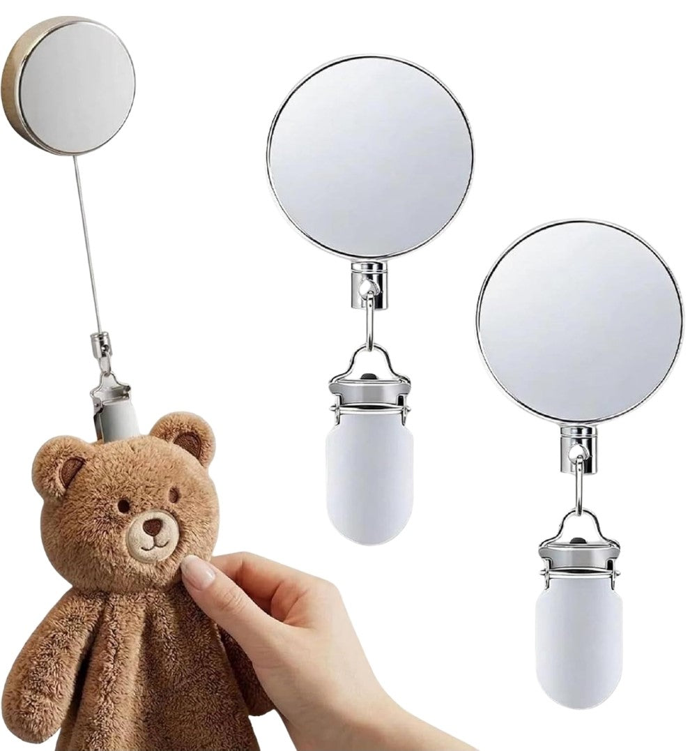 Silver stainless steel retractable dish towel holder clips for kitchen or bathroom use