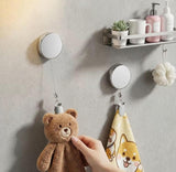 Silver stainless steel retractable dish towel holder clips for kitchen or bathroom use