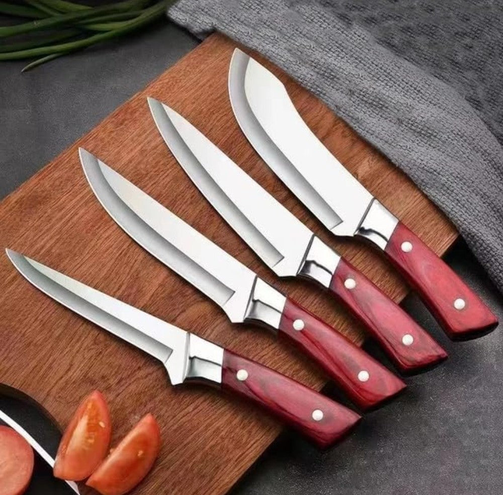 Silver stainless steel chef knife with protective cover, ideal for chopping, slicing, and general food preparation
