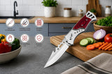 Stainless Steel, Wood Knife With Wooden Handle (Silver-Brown)