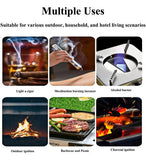 Yellow-red refillable gas match stick lighter with adjustable flame for camping and kitchen use
