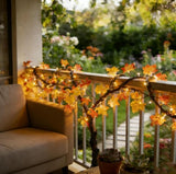 Multicolor plastic copper maple leaf tree light with warm LED bulbs, USB powered and flexible for decoration