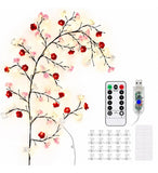 Multicolor plastic rose tree light with warm white LED illumination for decorative indoor ambiance