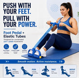 Blue natural rubber resistance band for full body strength and flexibility training