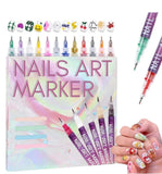 Multicolor plastic nail art maker pen set with 12 vibrant colors for detailed nail designs and crafts