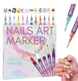 Multicolor plastic nail art maker pen set with 12 vibrant colors for detailed nail designs and crafts